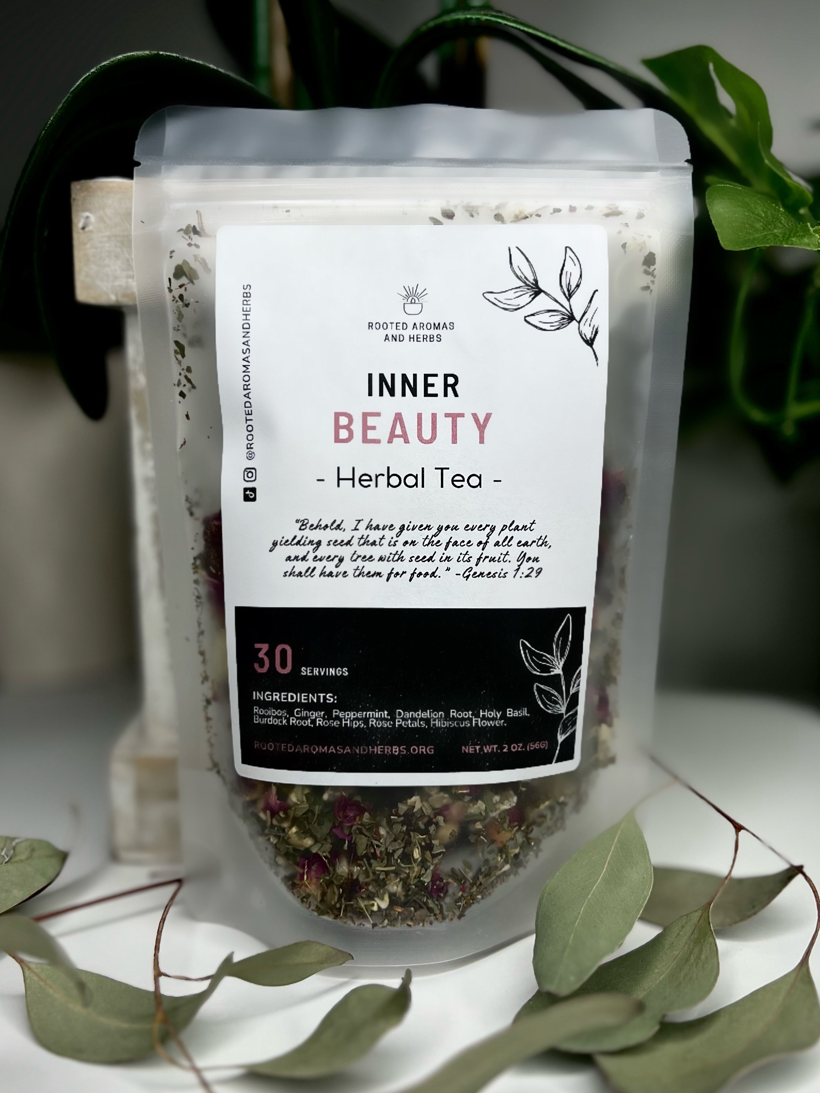 Inner Beauty Herbal Blend Loose Tea – Rooted Aromas and Herbs